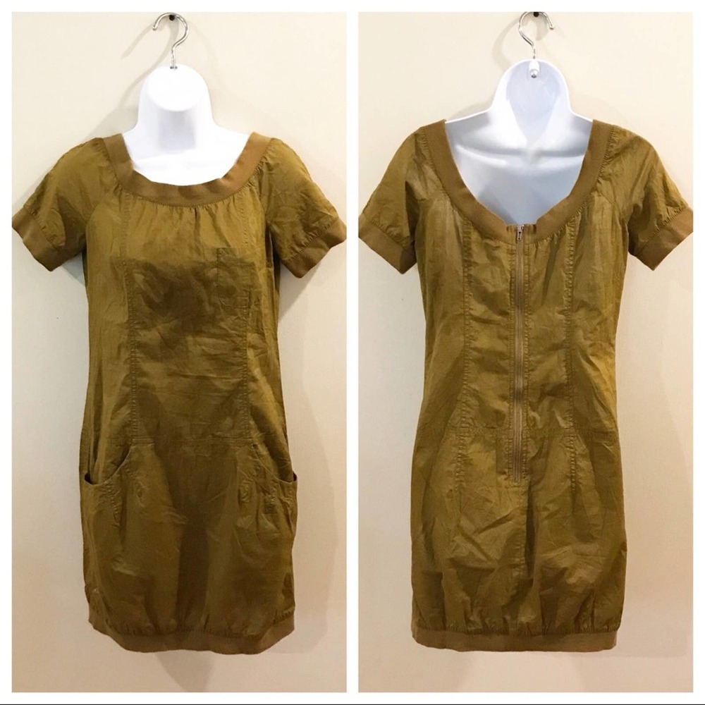 French Connection Zip Up Mini Dress Green Size 2